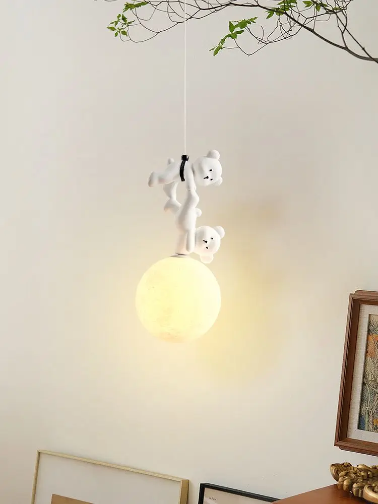 Resin Art Baby - مصباح على شكل دب كرتوني، إضاءة
