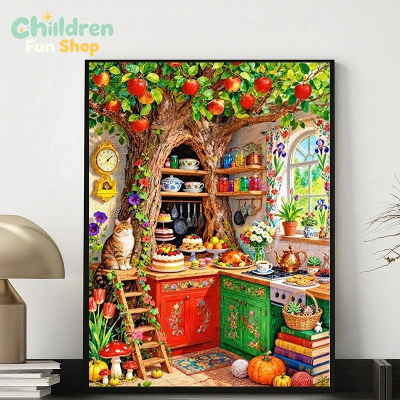 مطبخ شجري فريد من نوعه مع قطة  - مراجعة Resin Art Wallpaper وسعره